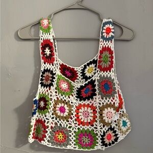 Colorful Crochet Square Top